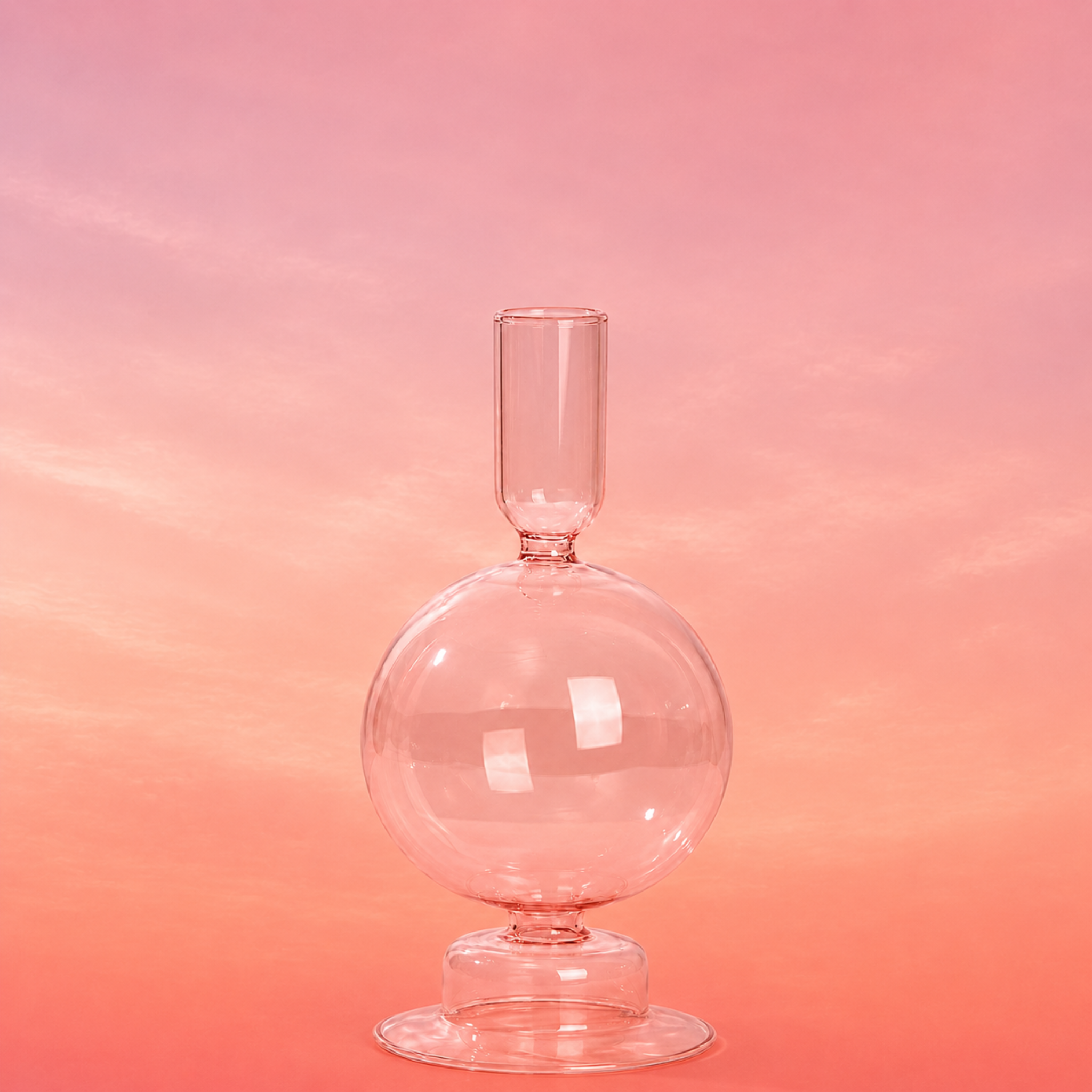 Portavelas Vidrio Soplado - Bubblegum